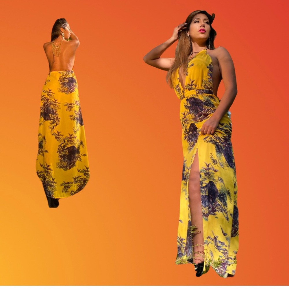 Guess print maxi dress / small
